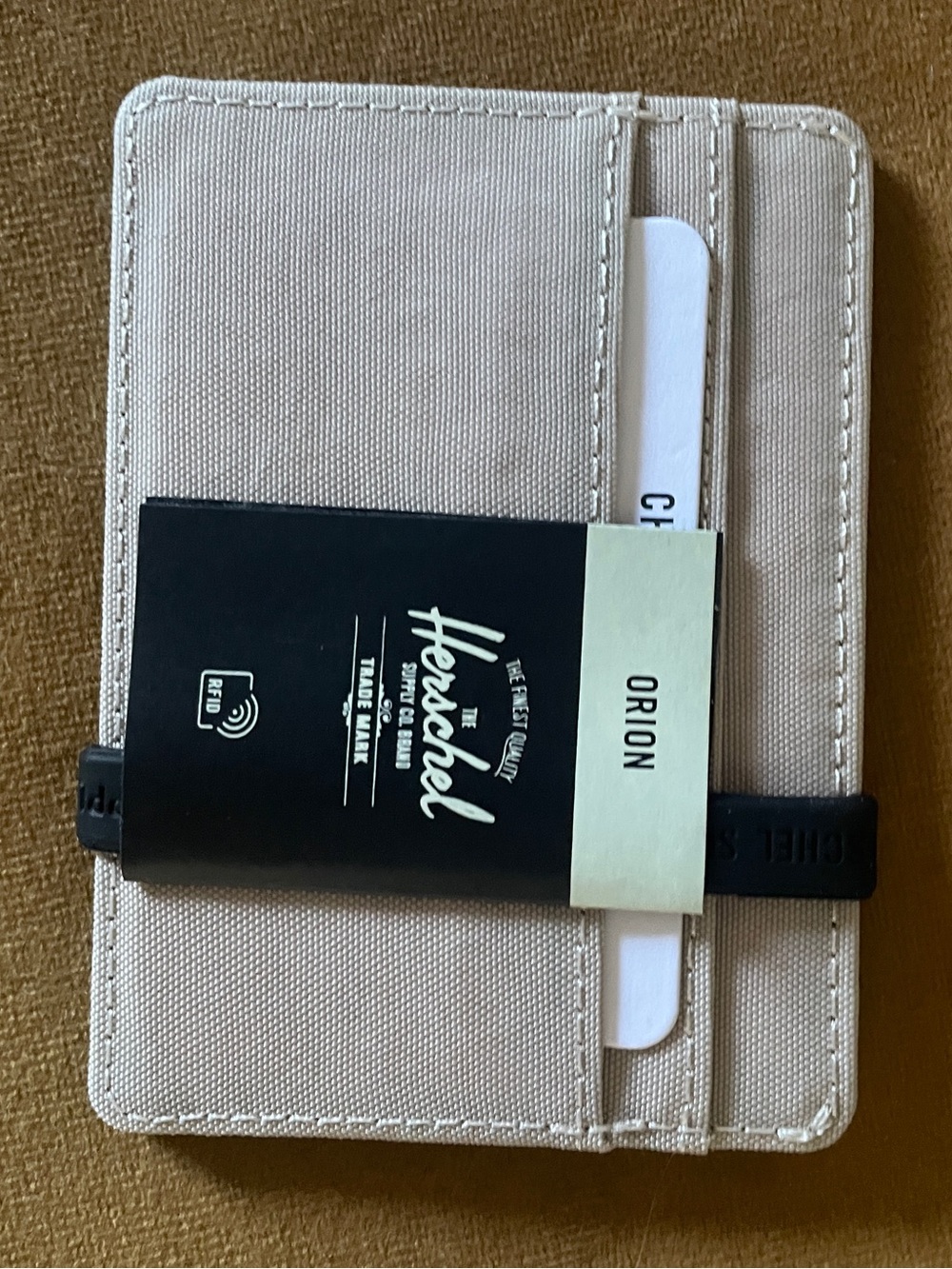Herschel Supply Company Orion Slim RFID wallet in Beige and Black NWT